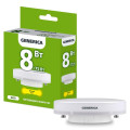 Лампа светодиодная T80 8Вт таблетка 3000К GX53 230В GENERICA LL-T80-08-230-30-GX53-G