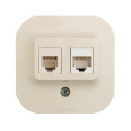 Legrand Quteo Бежевый Роз RJ11+RJ45 категория 5UTP