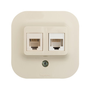 Legrand Quteo Бежевый Роз RJ11+RJ45 категория 5UTP