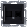 Arvia Electric, LK Механизм, Розетка телефонная Rj45 Cat3, черный