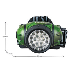 Налобный  фонарь LED 5313-19F 4ML (19LED 4 режима; 3хR03 в комплекте; камуфляж) Camelion 7538
