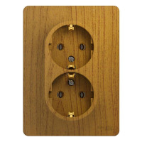 GLOSSA РОЗЕТКА двойная с заземлением без шторок, 16А, в сборе, ДУБ GSL000524