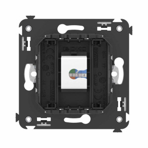 Розетка компьютерная 1-м СП Avanti Черный матовый RJ45 кат.6 без шторок механизм DKC 4412693