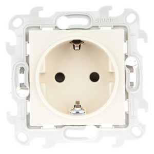 Розетка 1-м СП Simon 24 16А IP20 2P+E Push&Go защ. шторки механизм сл. кость Simon 2420432-031