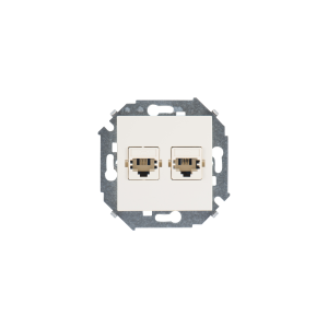 Розетка телефонная 2xRJ11 Simon SIMON 15, скрытый монтаж, слоновая кость, 1591589-031