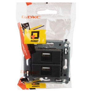 Устройство зарядное USB СП Avanti Черный матовый DKC 4412543