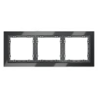 Рамка стеклянная VOLTUM S70 на 3 поста, (графит, стекло)