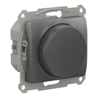 GLOSSA СВЕТОРЕГУЛЯТОР диммер поворотно-нажимной, LED, RC, 400Вт, механизм, ГРАФИТ GSL001323