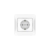 GLOSSA РОЗЕТКА с заземлением со шторками, 16А, в сборе, быстрозажим. клем., БЕЛЫЙ GSL000144S