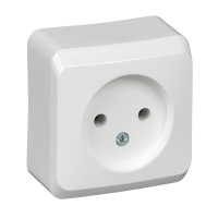 ЭТЮД О/У РОЗЕТКА без заземления без шторок, 16А, 250В, БЕЛЫЙ PA16-001B