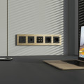 W0052911/ Рамка на 5 постов Slab (шампань софт)