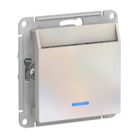 ATLASDESIGN ВЫКЛЮЧАТЕЛЬ карточный с подсветкой, 10А, без задержки отключения, механизм, ЖЕМЧУГ ATN000467