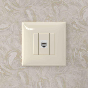 Розетка компьютерная 1-м СП Avanti Ванильная дымка RJ45 кат.5E без шторок механизм DKC 4405663