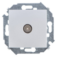 Розетка TV Simon SIMON 15, скрытый монтаж, алюминий, 1591475-033