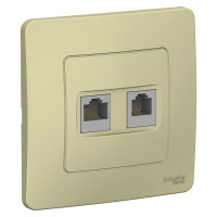 BLANCA С/У РОЗЕТКА двойная: комп.RJ45, кат.5E + телефон. RJ11, БЕЖЕВЫЙ BLNIS045117