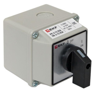Переключатель кулачковый ПК-3-13 3П 25А ВКЛ-ВЫКЛ IP54 EKF pk-3-13-25