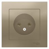 ATLASDESIGN РОЗЕТКА без заземления без шторок, 16А, в сборе, ШАМПАНЬ ATN000540