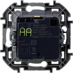 Устройство зарядное Inspiria с 2-мя USB разьемами A и C 240В  5В 3000мА сл. кость Leg 673761