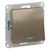 ATLASDESIGN 1-клавишный ПЕРЕКЛЮЧАТЕЛЬ с подсветкой, сх.6а, 10АХ, механизм, ШАМПАНЬ ATN000563