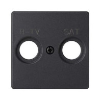Simon S82 Concept Матовый черный, Накладка для розетки R-TV+SAT с пиктограммой R-TV SAT