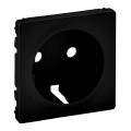 Legrand Valena LIFE Black. Лицевая панель розетки 2КЗ. Антрацит.