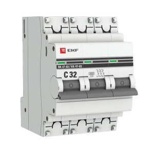 Автоматический выключатель EKF 3п C 32А 6кА ВА 47-63 PROxima  mcb4763-6-3-32C-pro