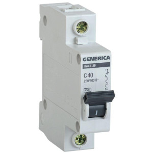 Автоматический выключатель IEK 1п C 40А 4.5кА ВА47-29 GENERICA  MVA25-1-040-C