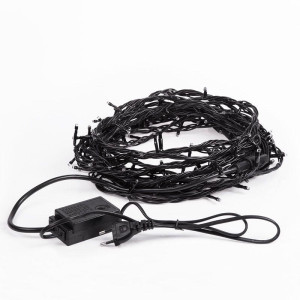 Гирлянда светодиодная Твинкл Лайт 10м 100LED мультиколор 10Вт 220-240В IP65 с контроллером 8 режимов провод ПВХ черн. Neon-Night 303-139