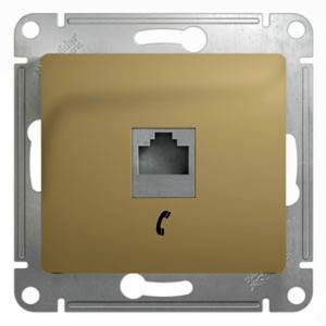 GLOSSA РОЗЕТКА телефонная RJ11, механизм, ТИТАН GSL000481T