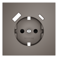 Накладка для розетки с заземлением и защитными шторками, с USB AC, S70 капучино