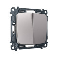 MO503030 Комплект механизма 2-клавишного перекрестного выключателя 10A-250V OMEGA Сталь матовый QUANT OP5030, VM125 AMBRELLA VOLT