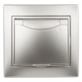 Розетка  Plano 1-203-03 16А IP20 250В 2P+E Schuko защ. крышка алюм. Intro Б0030062
