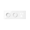 Simon 100 Белый глянец Кит 3 поста, фронт. Накладка на 2 розетки Schuko + 1 розетку TV + 1 розетку RJ45