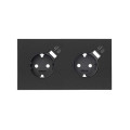 Simon 100 Черный матовый Кит 2 поста, фронт. Накладка на 2 розетки Schuko с з/у USB SC