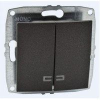 Выключатель двухклавишный с подсветкой механизм графит Mono Electric Despina/ Larissa 500-002025-103