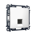 MA132005 Комплект механизма компьютерной розетки RJ-45 экранированной с автоматической защитной шторкой ALFA Белый матовый QUANT AP1320, VM185 AMBRELLA VOLT