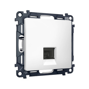 MA132005 Комплект механизма компьютерной розетки RJ-45 экранированной с автоматической защитной шторкой ALFA Белый матовый QUANT AP1320, VM185 AMBRELLA VOLT