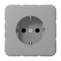 Розетка Jung CD 500, скрытый монтаж, с заземлением, серый, CD1520GR