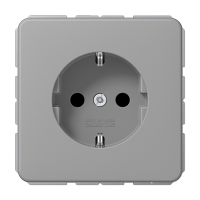 Розетка Jung CD 500, скрытый монтаж, с заземлением, серый, CD1520GR