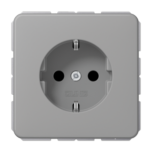 Розетка Jung CD 500, скрытый монтаж, с заземлением, серый, CD1520GR