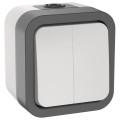 Выключатель 2-кл. ОП TORS TS205 10А IP55 бел. IEK TS-V20-0-10-55-K41
