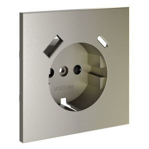 Накладка для розетки с заземлением и защитными шторками, с USB A+C, S70 (шелк)