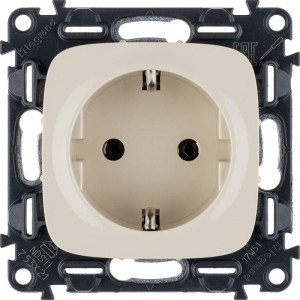 Механизм розетки 1-м СП Valena Allure 16А IP2X 250В 2PE безвинт. клеммы с лицев. панелью сл. кость Leg 753821
