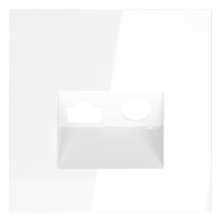 Накладка для розетки TV+RJ45 кат. 6, S70 (белый глянцевый)