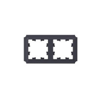 ATLASDESIGN ANTIQUE 2-постовая РАМКА, универсальная, КАРБОН ATN101002