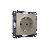 MA367010 Комплект механизма электрической розетки ALFA Серо-бежевый матовый сз с шторками QUANT AP3670, VM141 AMBRELLA VOLT