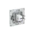 Компьютерная розетка RJ-45 без шторки, кат.6А одинарная,KANT, белая магнолия