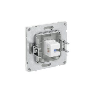 Компьютерная розетка RJ-45 без шторки, кат.6А одинарная,KANT, белая магнолия