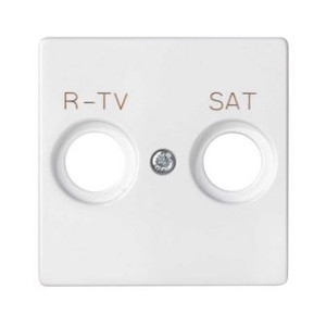 Simon S82 Concept Матовый белый, Накладка для розетки R-TV+SAT с пиктограммой R-TV SAT