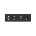 Simon 100 Черный матовый Кит 4 поста, фронт. Накладка на 2 розетки Schuko + 2 з/у USB SC + 2 розетки RJ45